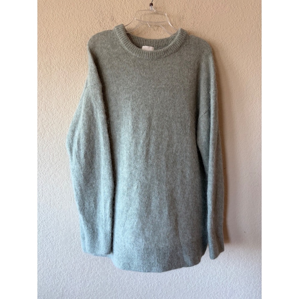 HM Alpaca Wool Blend Crewneck Sweater Sage Green M 11885210